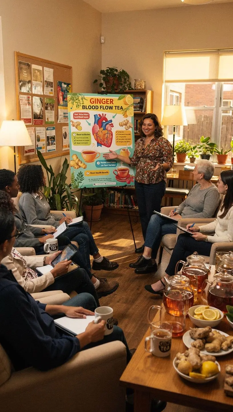 Imbiero arbata, šildanti kraujotaką, patiekiama su šviežiais imbiero gabaliukais ir prieskoniais.