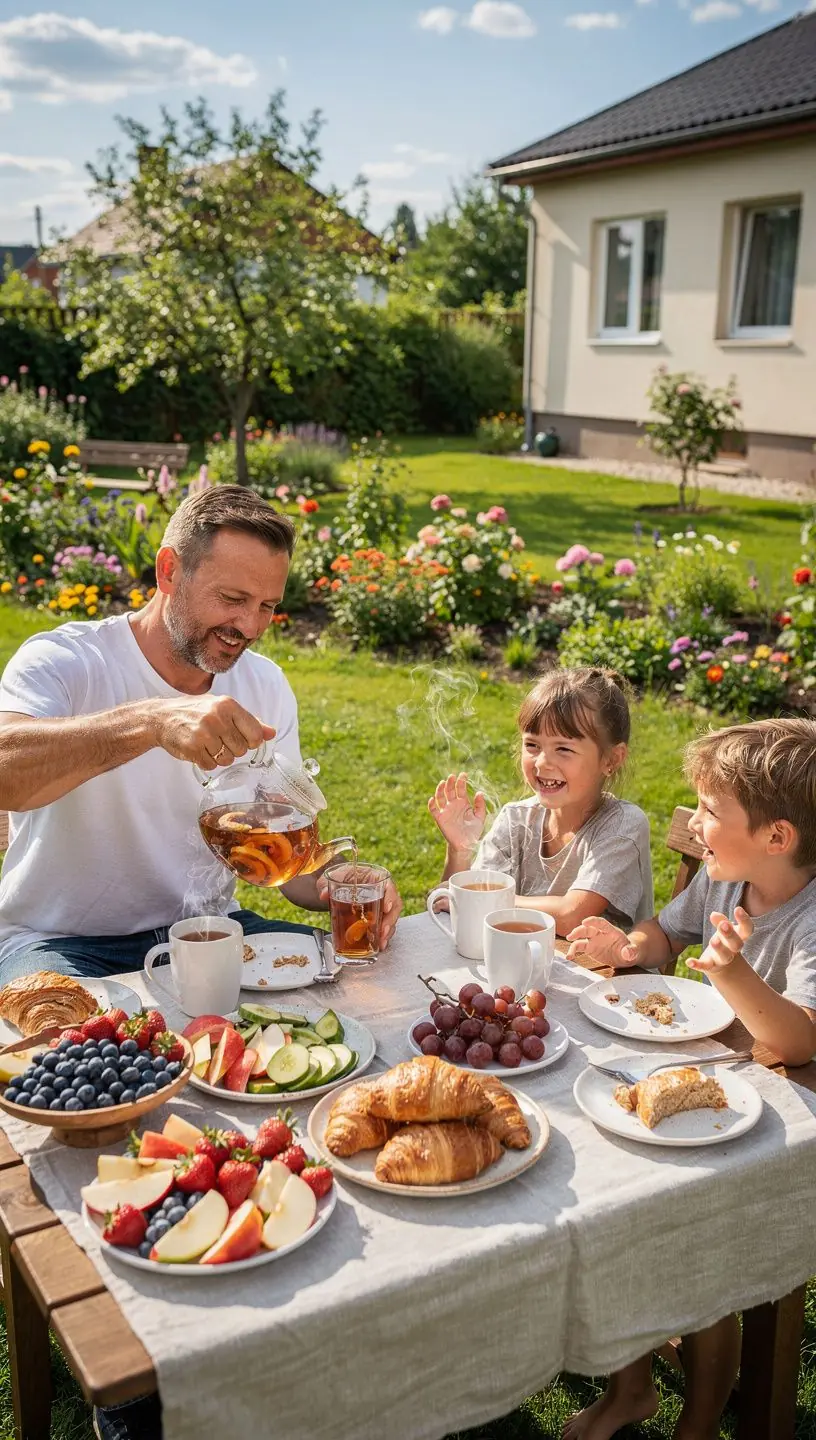 Džiaugsminga akimirka, mėgaujantis imbiero arbata, stiprinančia imunitetą.