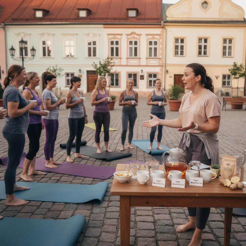 Šiltas arbatos puodelis su imbieru, simbolizuojantis sveikatą ir gerovę.